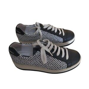 MANUEL BARCELO Women's Size 37/US 7 Leather Lace Up Platform Sneakers Shoes